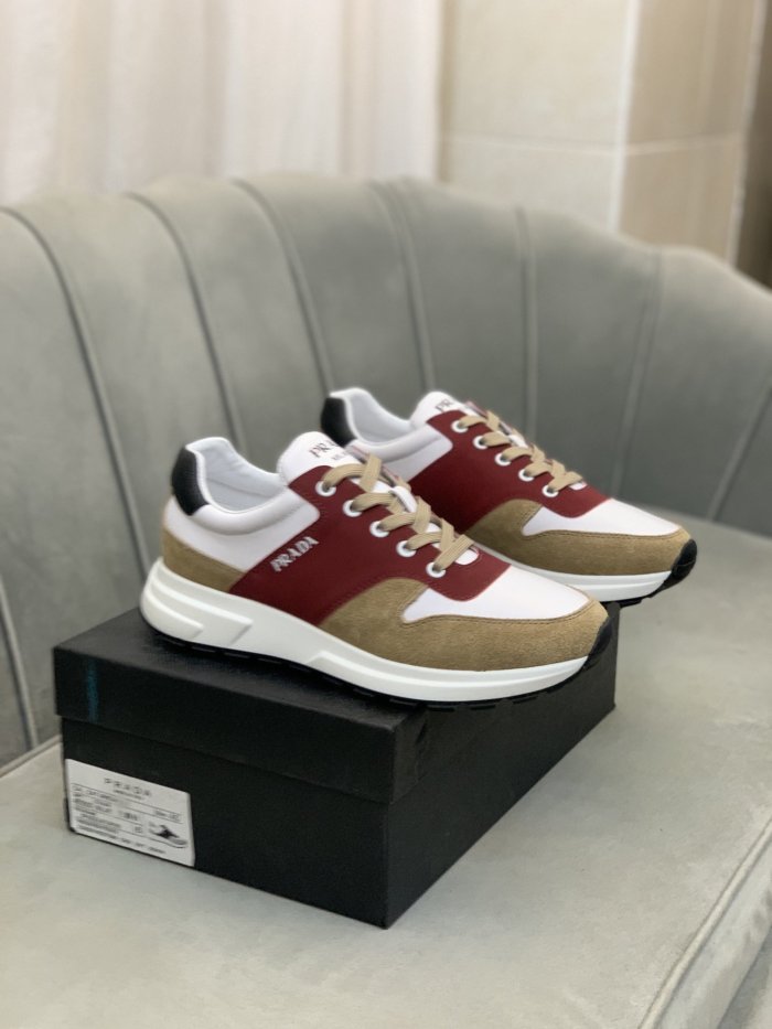 Prada Mens Shoes Sneakers Casual Shoes for Men Luxury Brand Breathable Fashion Sneakers with Original Box
