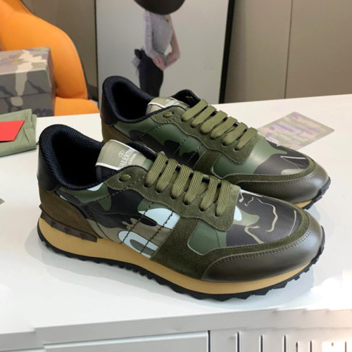 Valentino Men Shoes Fashion Design Luxury Brand ROCKSTUD CALFSKIN SNEAKER with Original Box