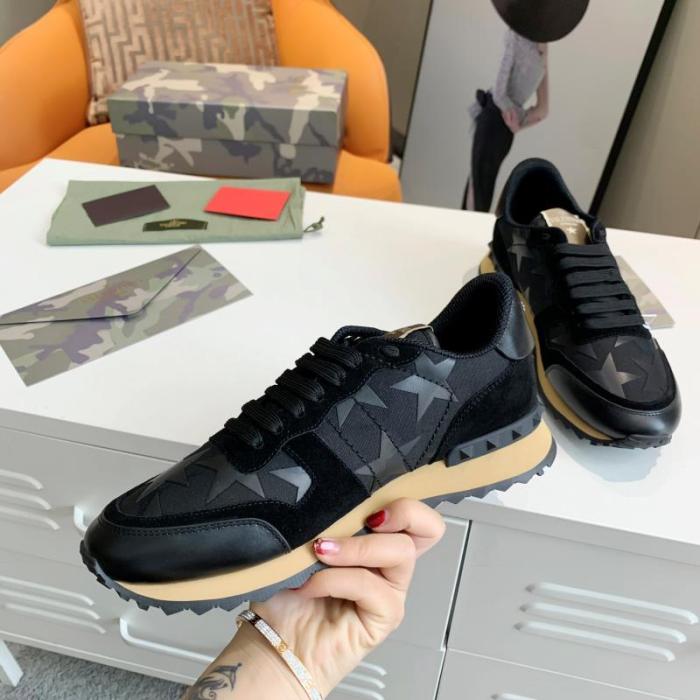 Valentino Men Shoes Fashion Design Luxury Brand ROCKSTUD CALFSKIN SNEAKER with Original Box