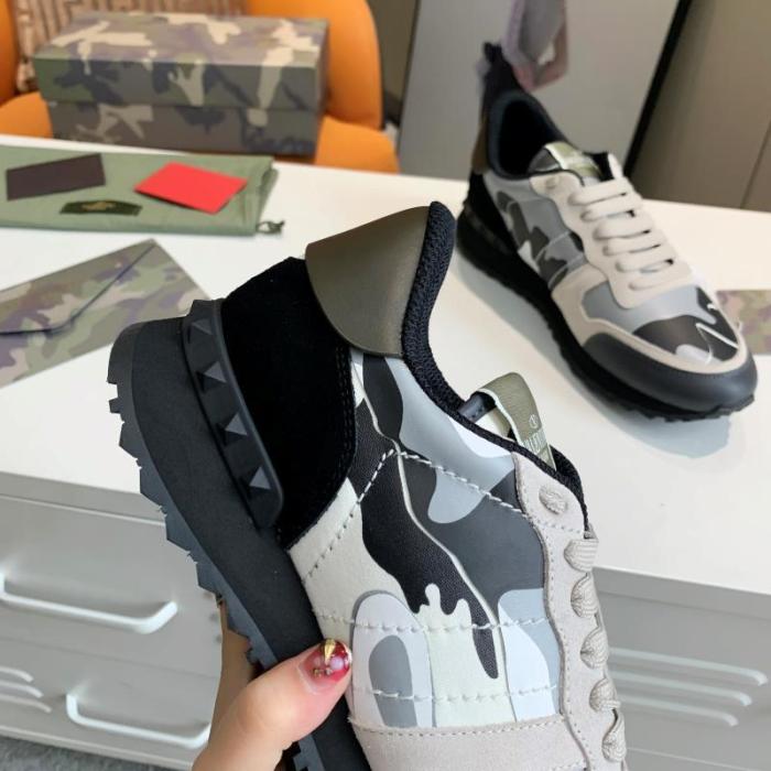 Valentino Men Shoes Fashion Design Luxury Brand ROCKSTUD CALFSKIN SNEAKER with Original Box