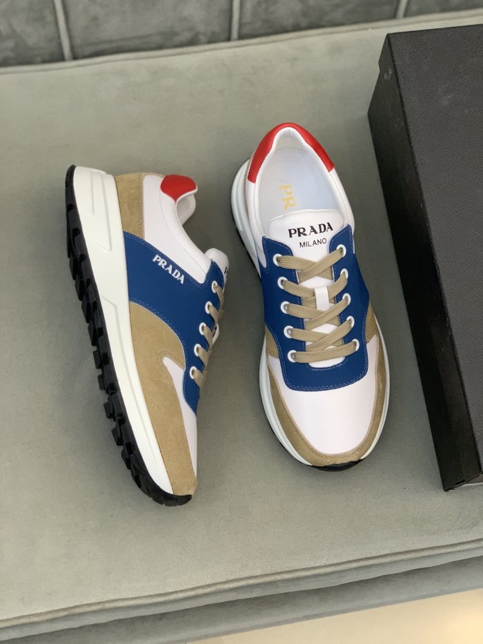 Prada Mens Shoes Sneakers Casual Shoes for Men Luxury Brand Breathable Fashion Sneakers with Original Box