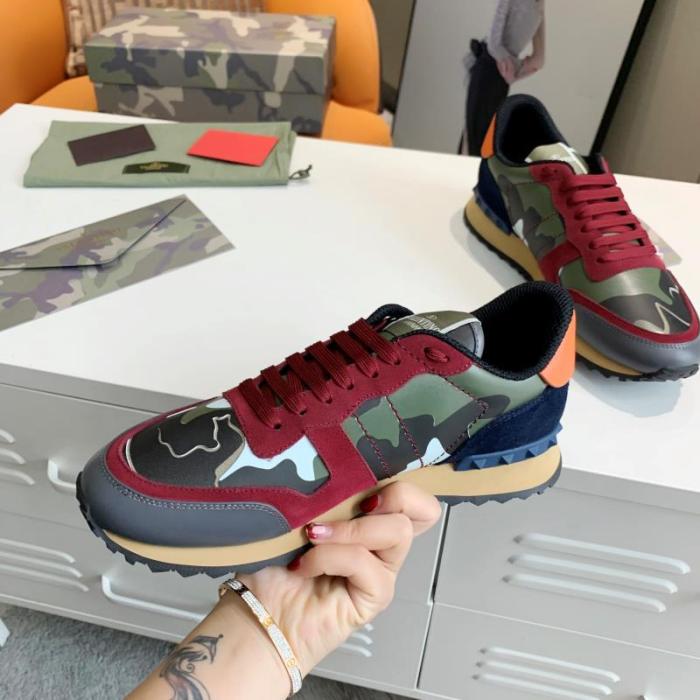 Valentino Men Shoes Fashion Design Luxury Brand ROCKSTUD CALFSKIN SNEAKER with Original Box