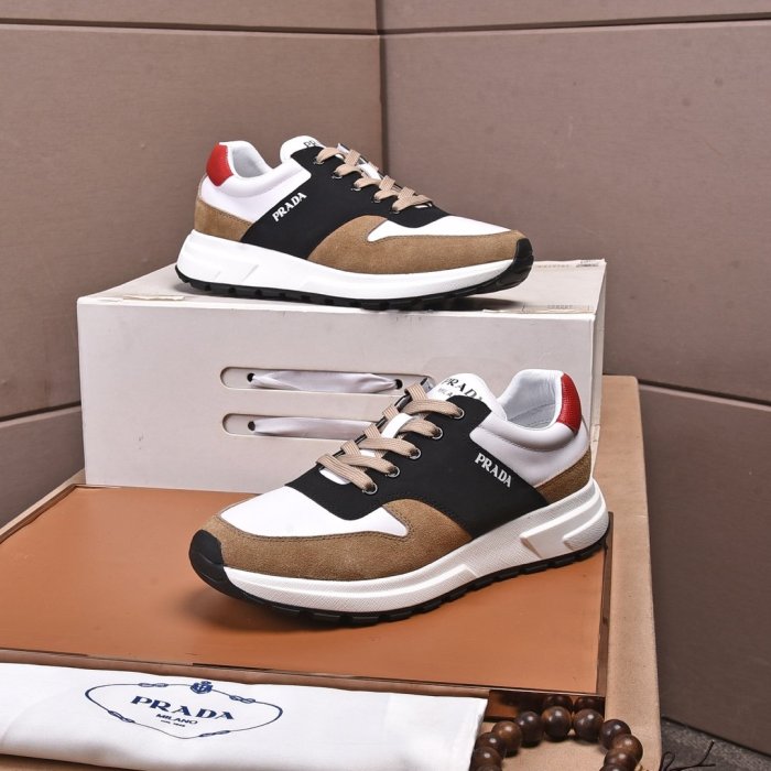 Prada Mens Shoes Sneakers Casual Shoes for Men Luxury Brand Breathable Fashion Sneakers with Original Box