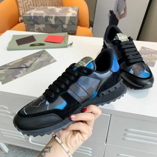 Valentino Men Shoes Fashion Design Luxury Brand ROCKSTUD CALFSKIN SNEAKER with Original Box