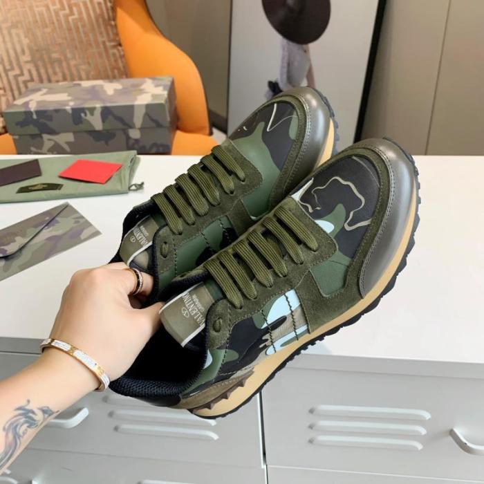 Valentino Men Shoes Fashion Design Luxury Brand ROCKSTUD CALFSKIN SNEAKER with Original Box