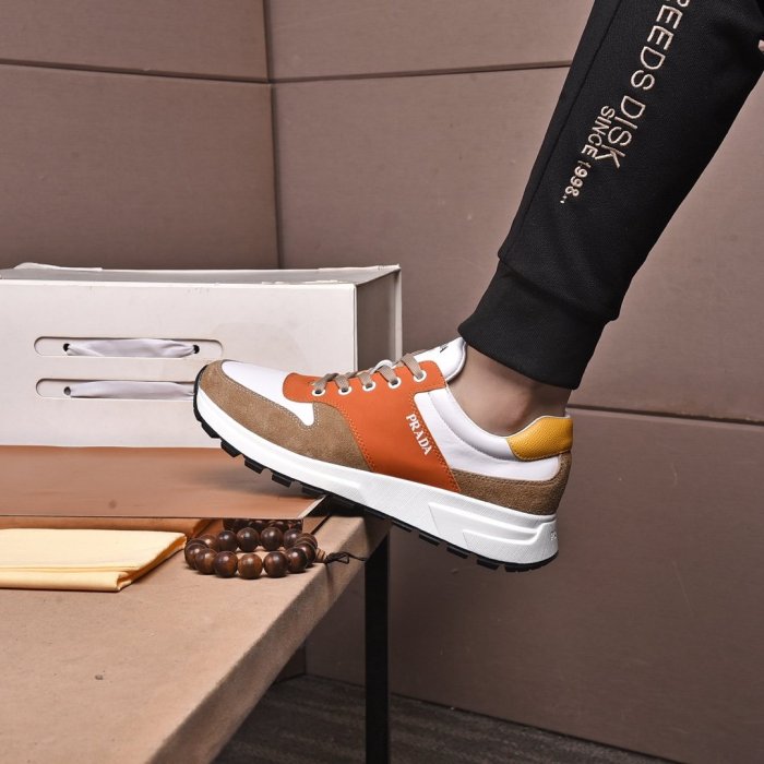 Prada Mens Shoes Sneakers Casual Shoes for Men Luxury Brand Breathable Fashion Sneakers with Original Box