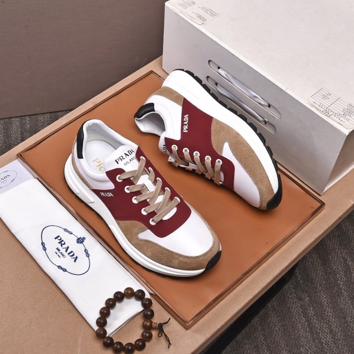 Prada Mens Shoes Sneakers Casual Shoes for Men Luxury Brand Breathable Fashion Sneakers with Original Box