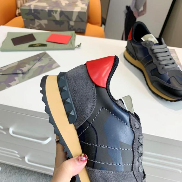 Valentino Men Shoes Fashion Design Luxury Brand ROCKSTUD CALFSKIN SNEAKER with Original Box