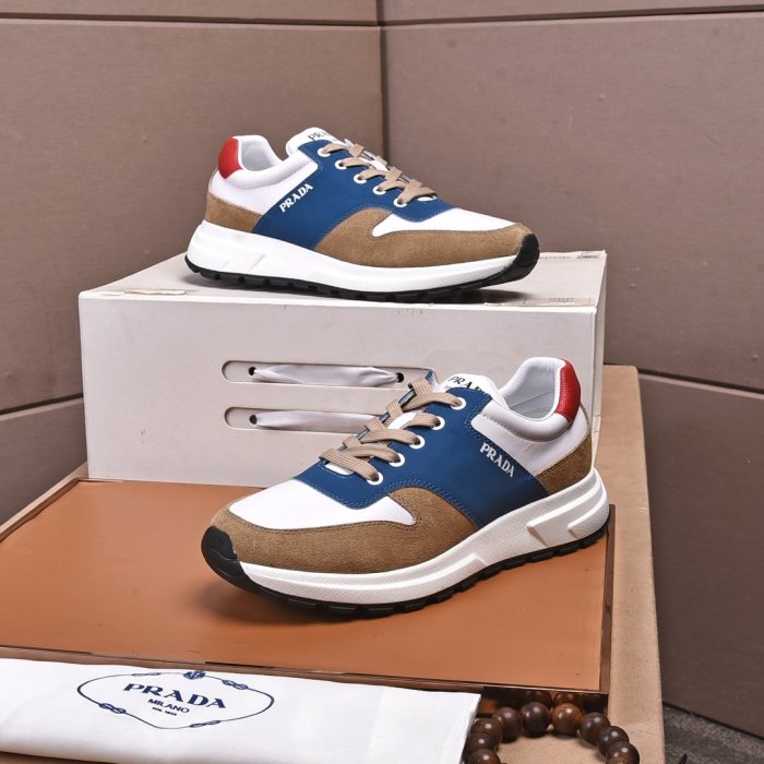 Prada Mens Shoes Sneakers Casual Shoes for Men Luxury Brand Breathable Fashion Sneakers with Original Box