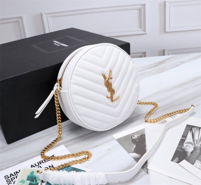Saint Laurent YSL Womens Bag Designer Luxury Brand Women Shoulder Messenger Bags with Original Box Vinyle Round Messenger Bags