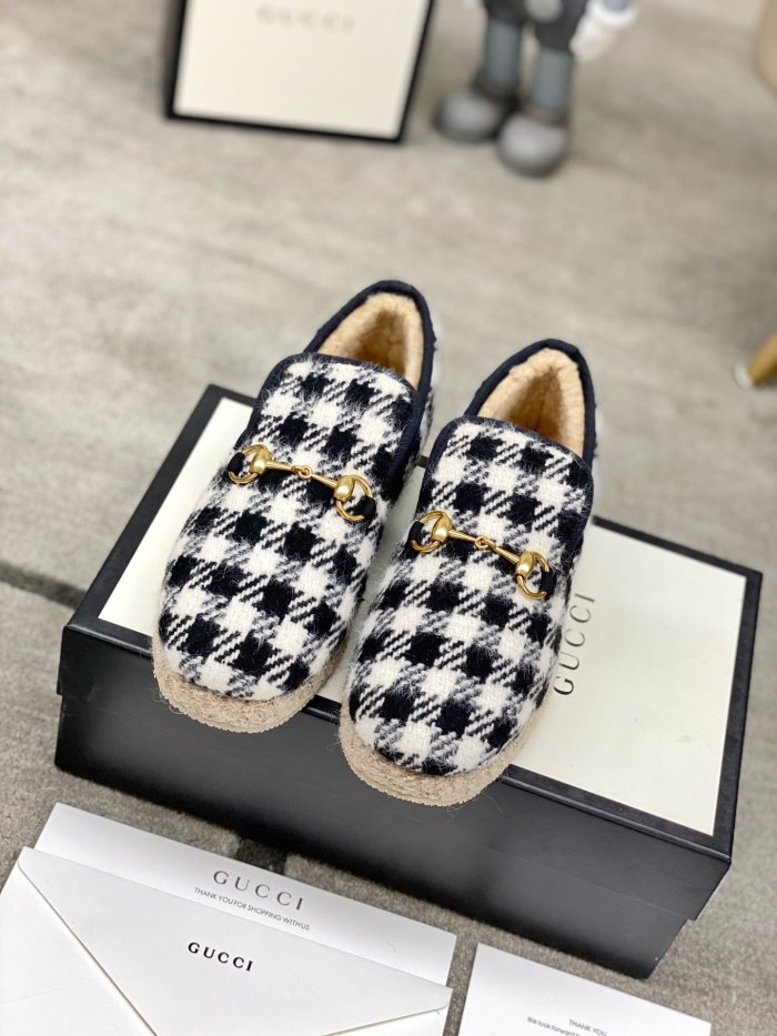 Gucci Womens Shoes Casual Loafers Design Luxury Brand Leather Princetown with Original Box