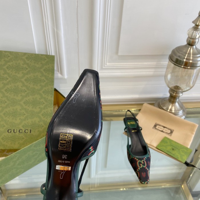 Gucci Womens Shoes Slingback Pumps Heel Luxury Brand Wedding Fashion Shoes for Women with Original Box