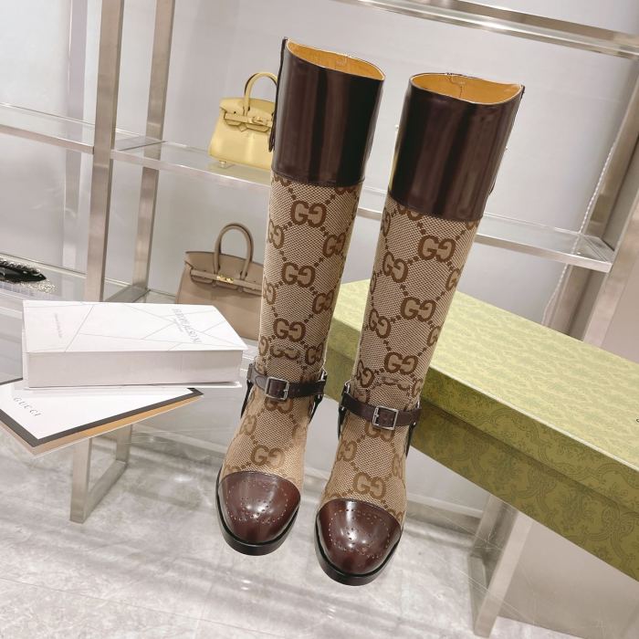 Gucci Women Shoes Boots Luxury Brand Fashion Women's Knee Length boot with Original Box