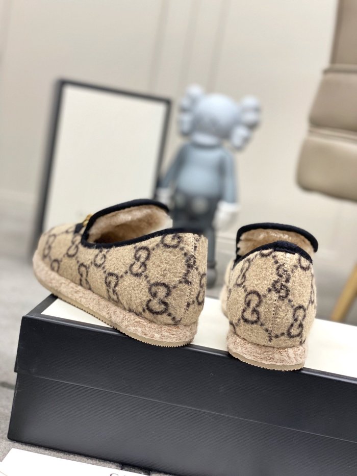 Gucci Womens Shoes Casual Loafers Design Luxury Brand Leather Princetown with Original Box