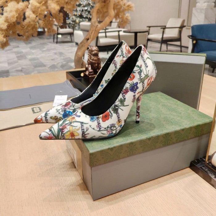 Gucci x Balenciaga Womens Shoes Slingback Pumps High Heel Luxury Brand Wedding Fashion Shoes for Women with Original Box