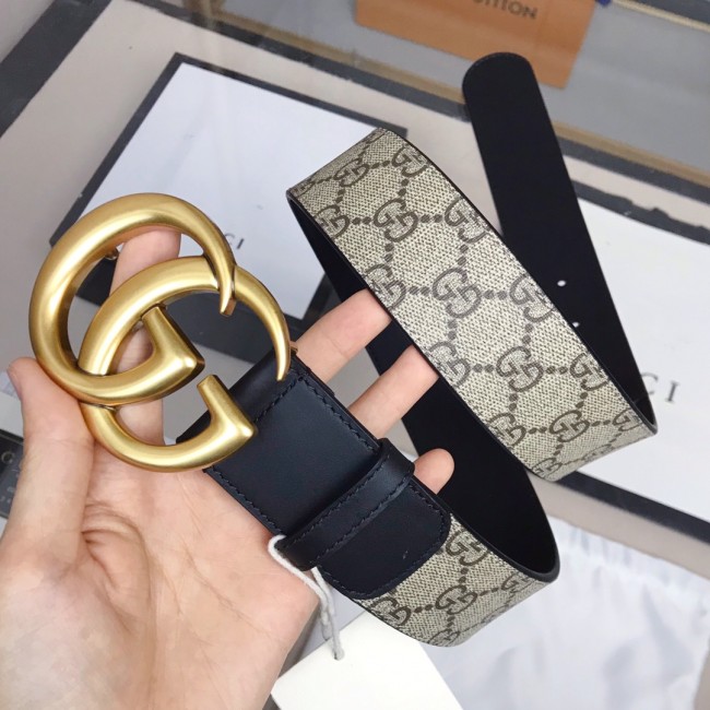 Gucci Mens Belts Luxury Brand with Original Box Leather Belts for Men 400593 92TLT 9769 Jumbo GG Marmont wide belt