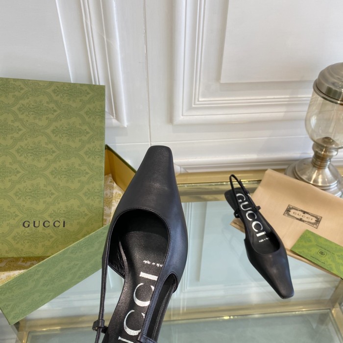 Gucci Womens Shoes Slingback Pumps Heel Luxury Brand Wedding Fashion Shoes for Women with Original Box