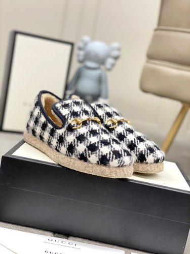 Gucci Womens Shoes Casual Loafers Design Luxury Brand Leather Princetown with Original Box