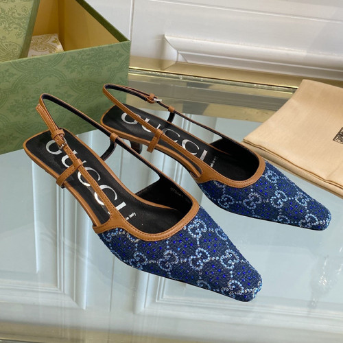 Gucci Womens Shoes Slingback Pumps Heel Luxury Brand Wedding Fashion Shoes for Women with Original Box