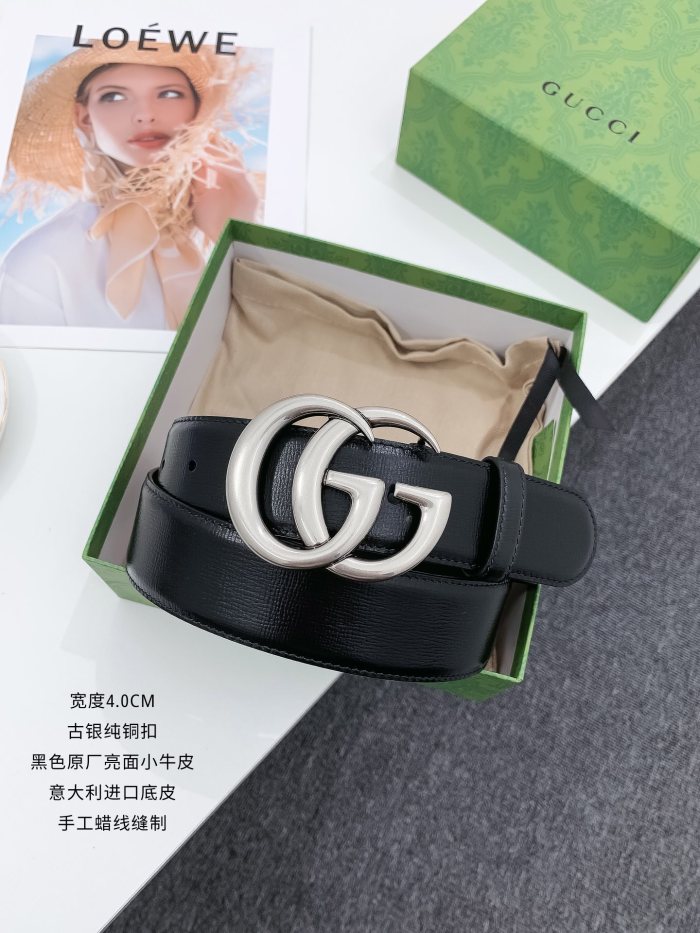 Gucci Mens Belts Luxury Brand with Original Box Leather Belts for Men 400593 0YA0P 1000 Jumbo GG Marmont wide belt