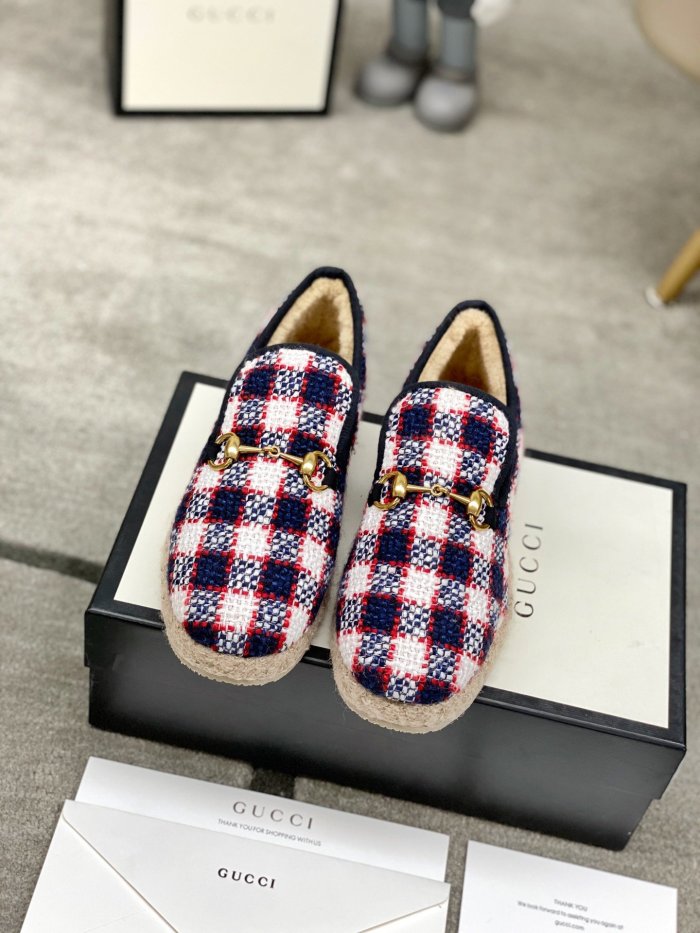 Gucci Womens Shoes Casual Loafers Design Luxury Brand Leather Princetown with Original Box
