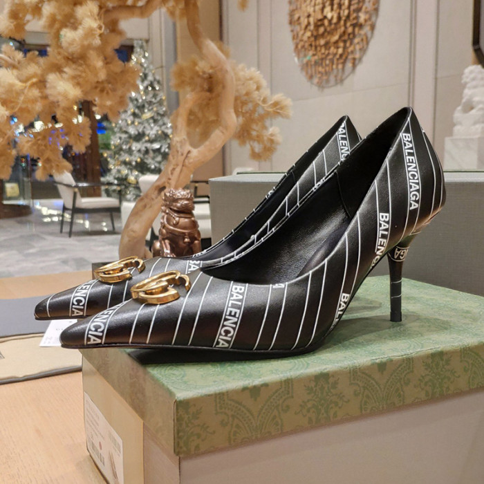 Gucci x Balenciaga Womens Shoes Slingback Pumps High Heel Luxury Brand Wedding Fashion Shoes for Women with Original Box