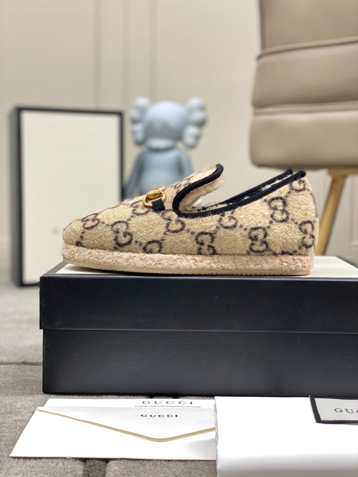 Gucci Womens Shoes Casual Loafers Design Luxury Brand Leather Princetown with Original Box