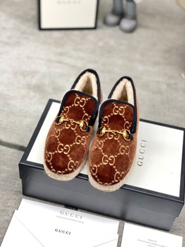 Gucci Womens Shoes Casual Loafers Design Luxury Brand Leather Princetown with Original Box
