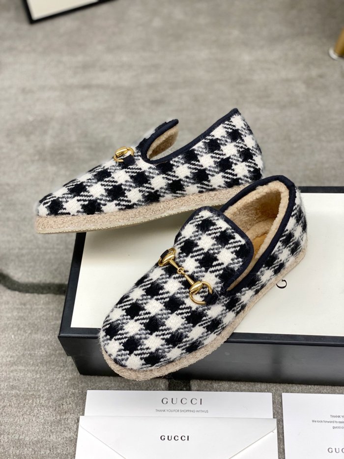 Gucci Womens Shoes Casual Loafers Design Luxury Brand Leather Princetown with Original Box