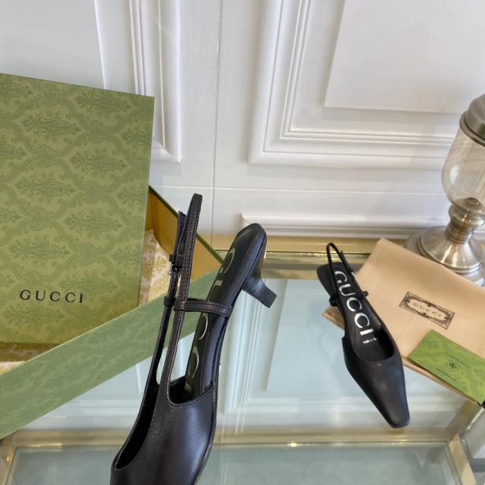 Gucci Womens Shoes Slingback Pumps Heel Luxury Brand Wedding Fashion Shoes for Women with Original Box