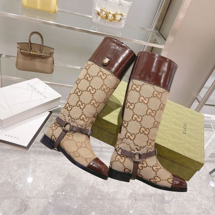 Gucci Women Shoes Boots Luxury Brand Fashion Women's Knee Length boot with Original Box