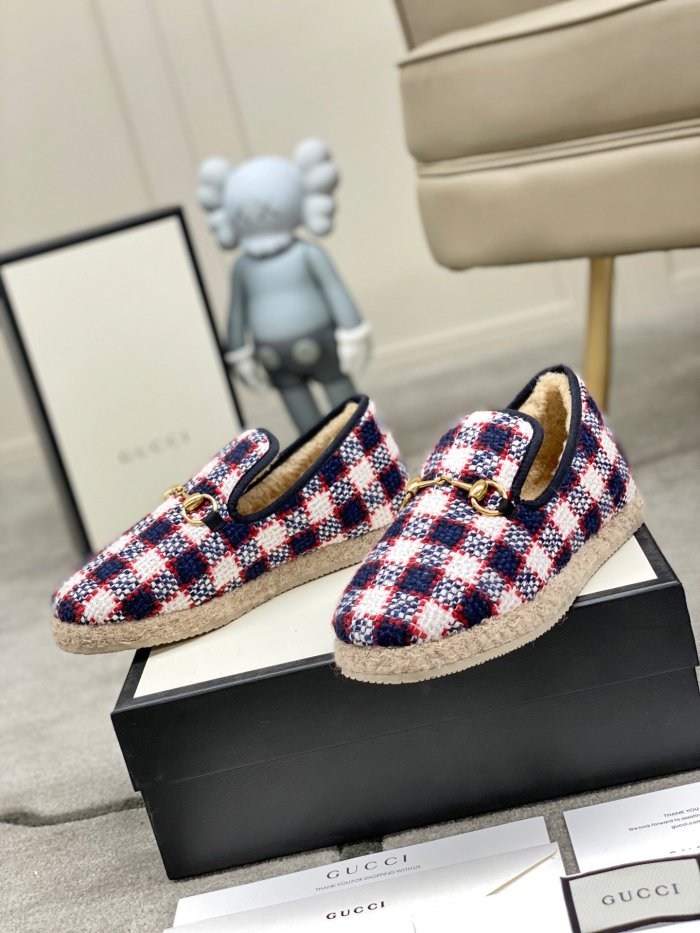 Gucci Womens Shoes Casual Loafers Design Luxury Brand Leather Princetown with Original Box
