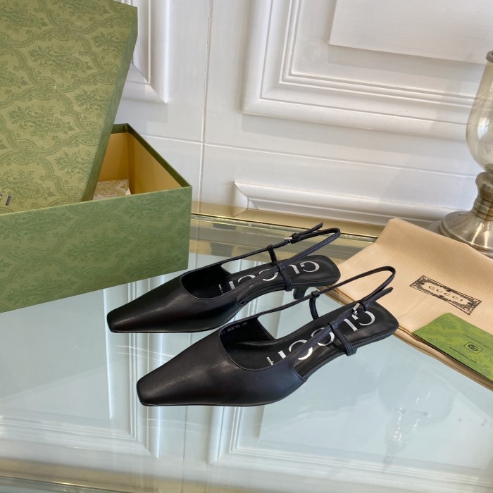 Gucci Womens Shoes Slingback Pumps Heel Luxury Brand Wedding Fashion Shoes for Women with Original Box