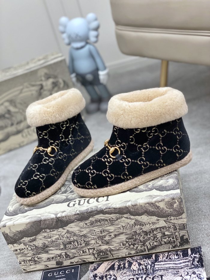 Gucci Womens Shoes Fashion Boots Luxury Brand  Womens Ankle Boots with Original Box