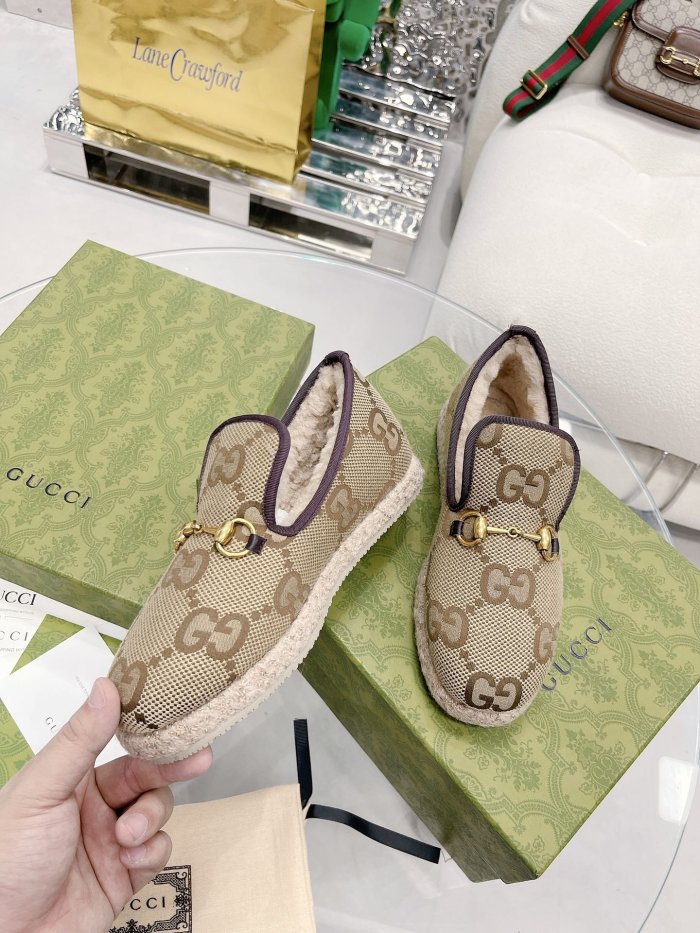 Gucci Womens Shoes Casual Loafers Design Luxury Brand Leather Princetown with Original Box