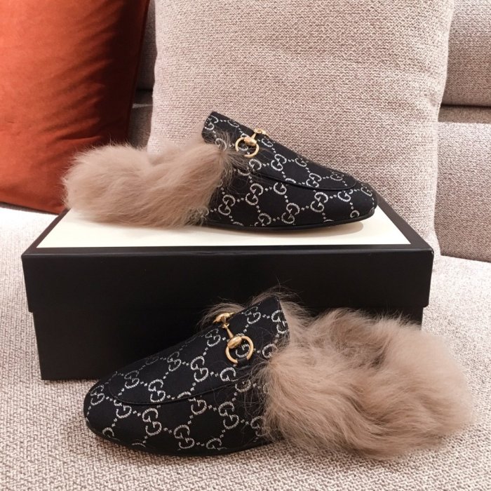 Gucci Womens Shoes Casual Loafers Design Luxury Brand Leather Princetown with Original Box