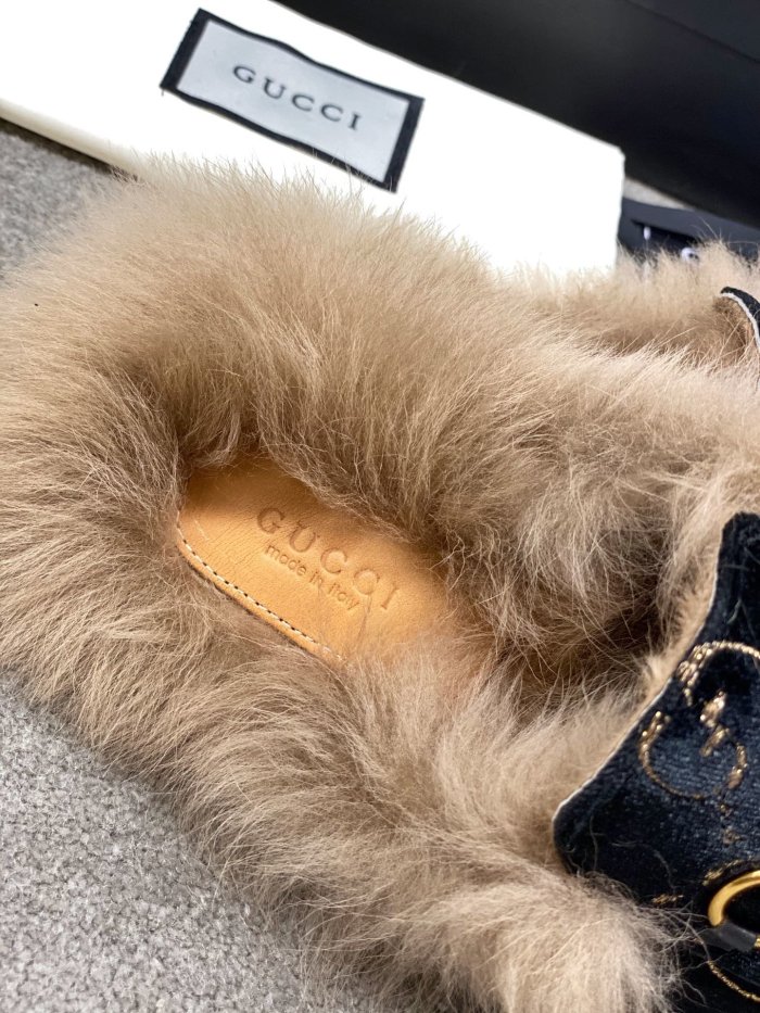 Gucci Womens Shoes Casual Loafers Design Luxury Brand Leather Princetown with Original Box