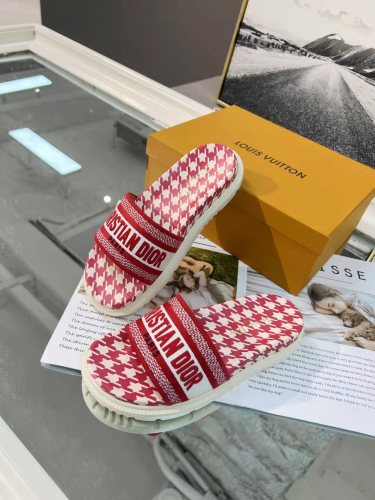 Dior Women Shoes Mule DWAY SLIDE Luxury Brand Womens Sandals Slippers with Original Box