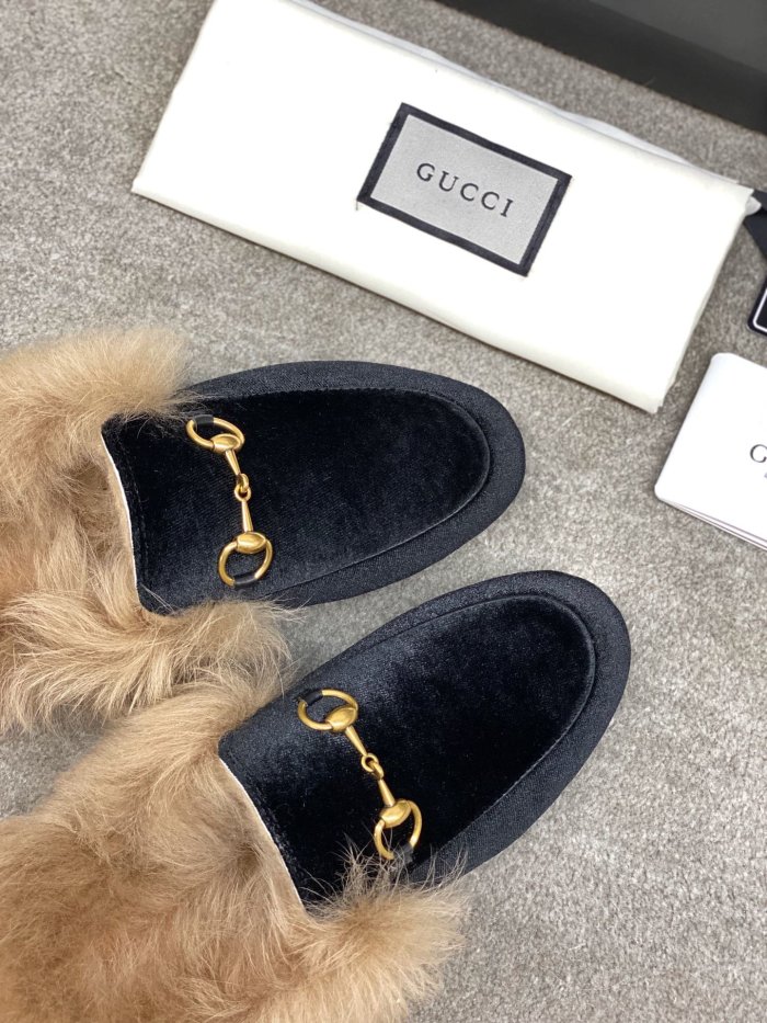 Gucci Womens Shoes Casual Loafers Design Luxury Brand Leather Princetown with Original Box