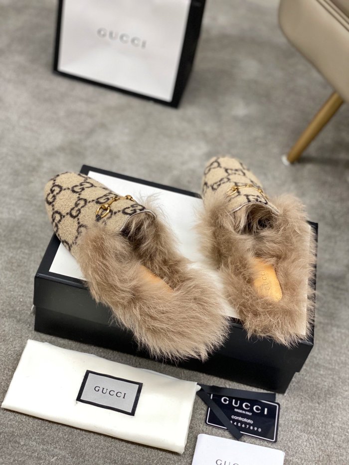 Gucci Womens Shoes Casual Loafers Design Luxury Brand Leather Princetown with Original Box