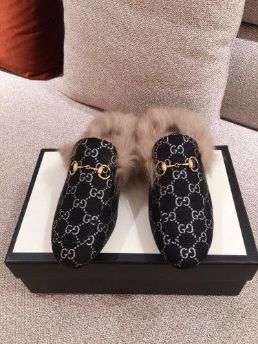 Gucci Womens Shoes Casual Loafers Design Luxury Brand Leather Princetown with Original Box