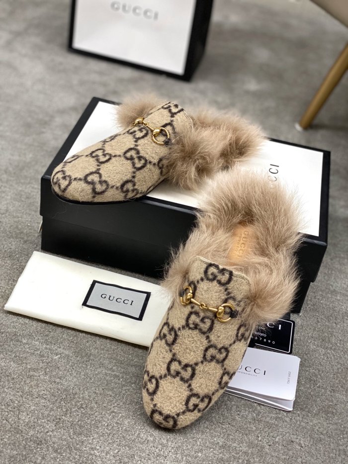 Gucci Womens Shoes Casual Loafers Design Luxury Brand Leather Princetown with Original Box