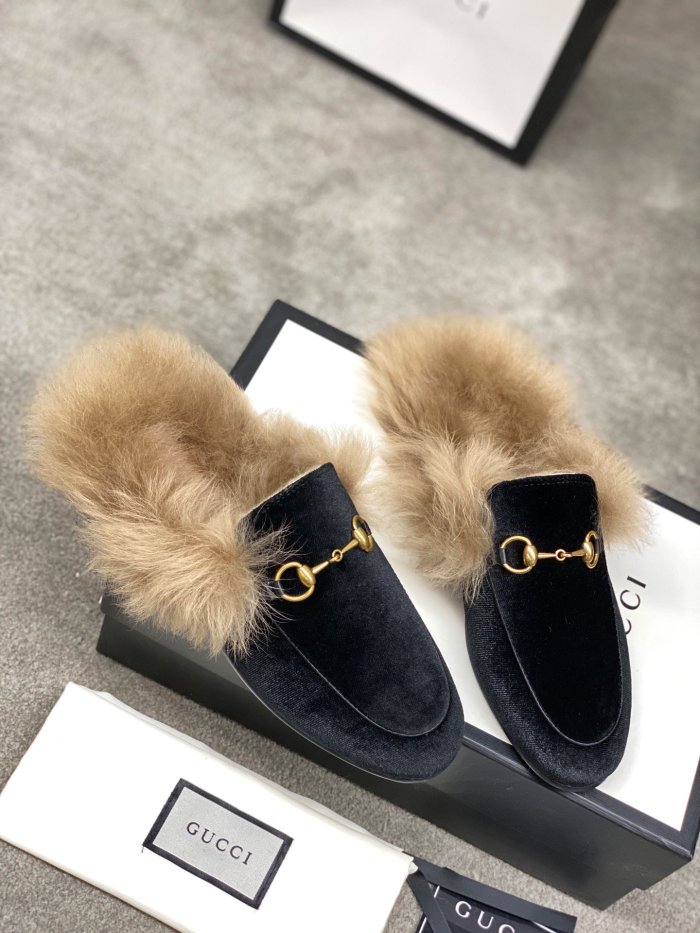Gucci Womens Shoes Casual Loafers Design Luxury Brand Leather Princetown with Original Box