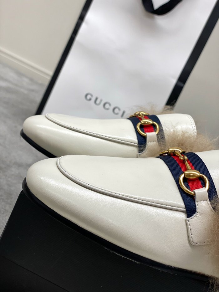 Gucci Womens Shoes Casual Loafers Design Luxury Brand Leather Princetown with Original Box