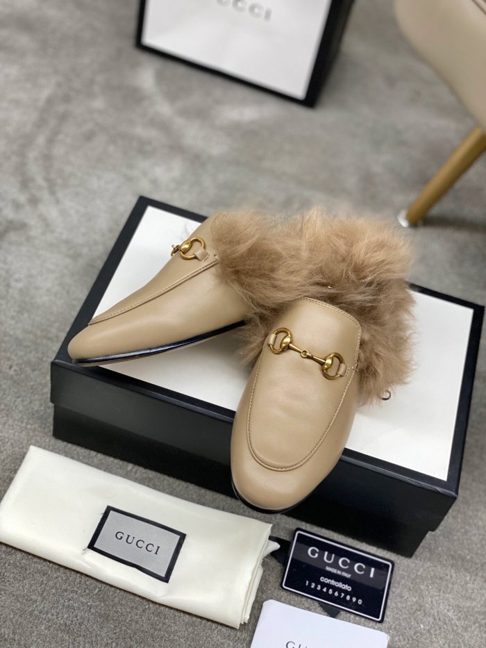 Gucci Womens Shoes Casual Loafers Design Luxury Brand Leather Princetown with Original Box