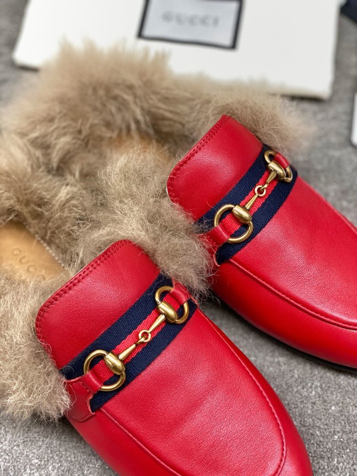 Gucci Womens Shoes Casual Loafers Design Luxury Brand Leather Princetown with Original Box