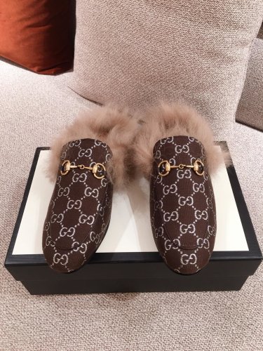 Gucci Womens Shoes Casual Loafers Design Luxury Brand Leather Princetown with Original Box