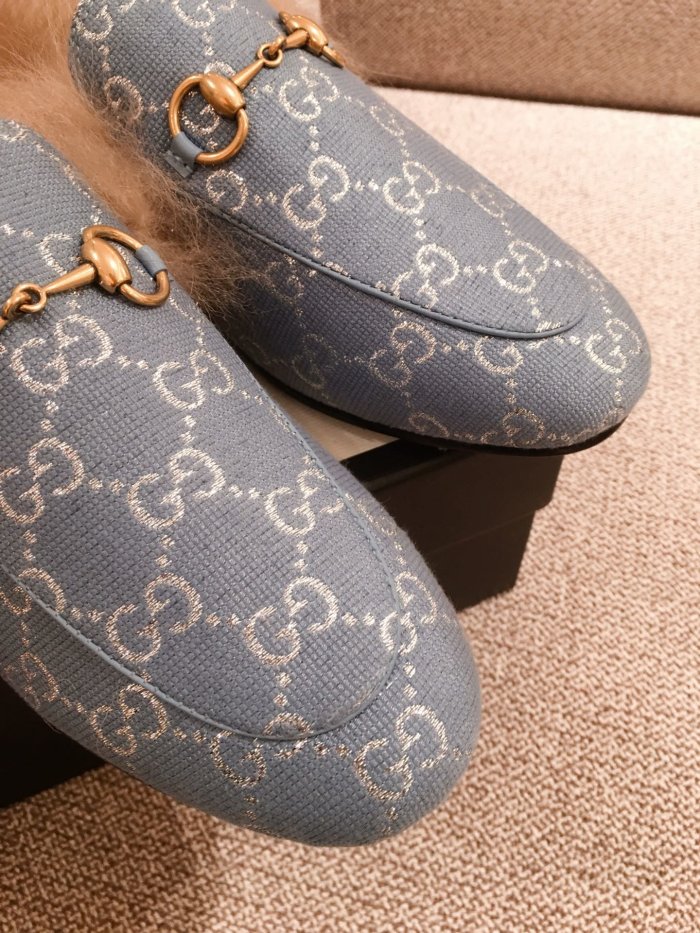 Gucci Womens Shoes Casual Loafers Design Luxury Brand Leather Princetown with Original Box