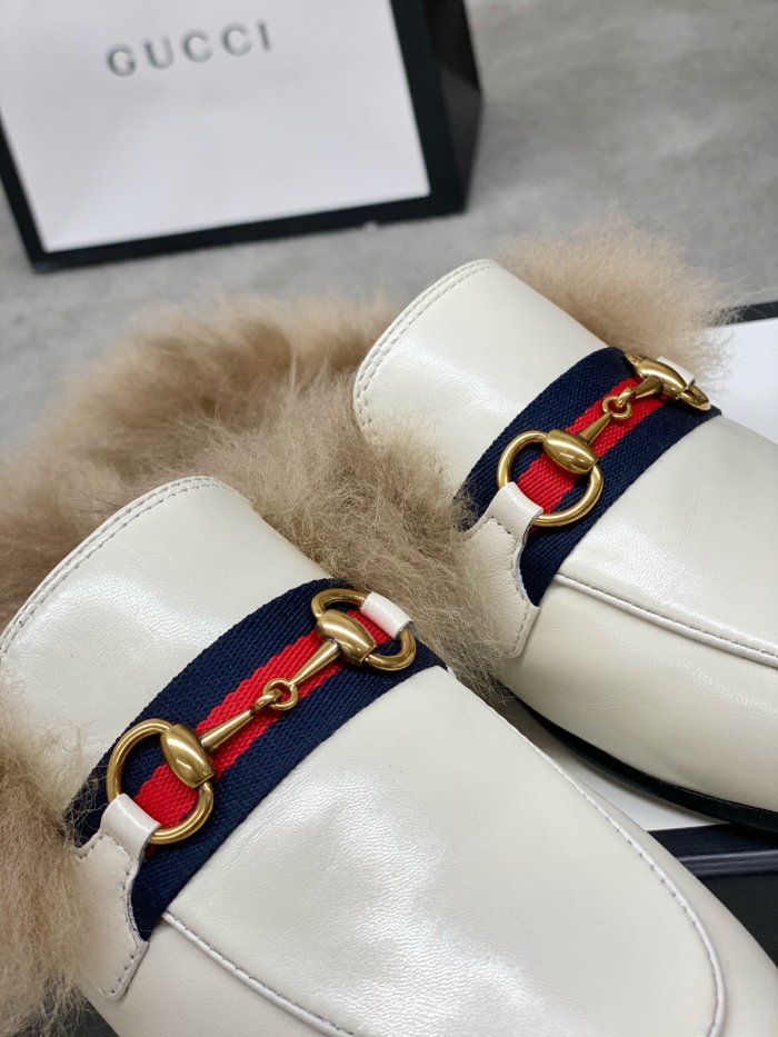 Gucci Womens Shoes Casual Loafers Design Luxury Brand Leather Princetown with Original Box