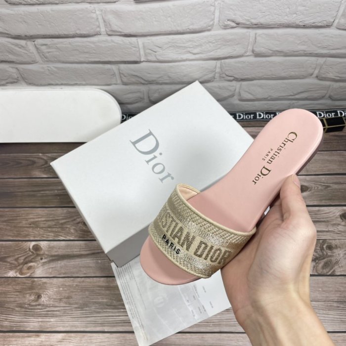 Dior Women Shoes Mule DWAY SLIDE Luxury Brand Womens Sandals Slippers with Original Box